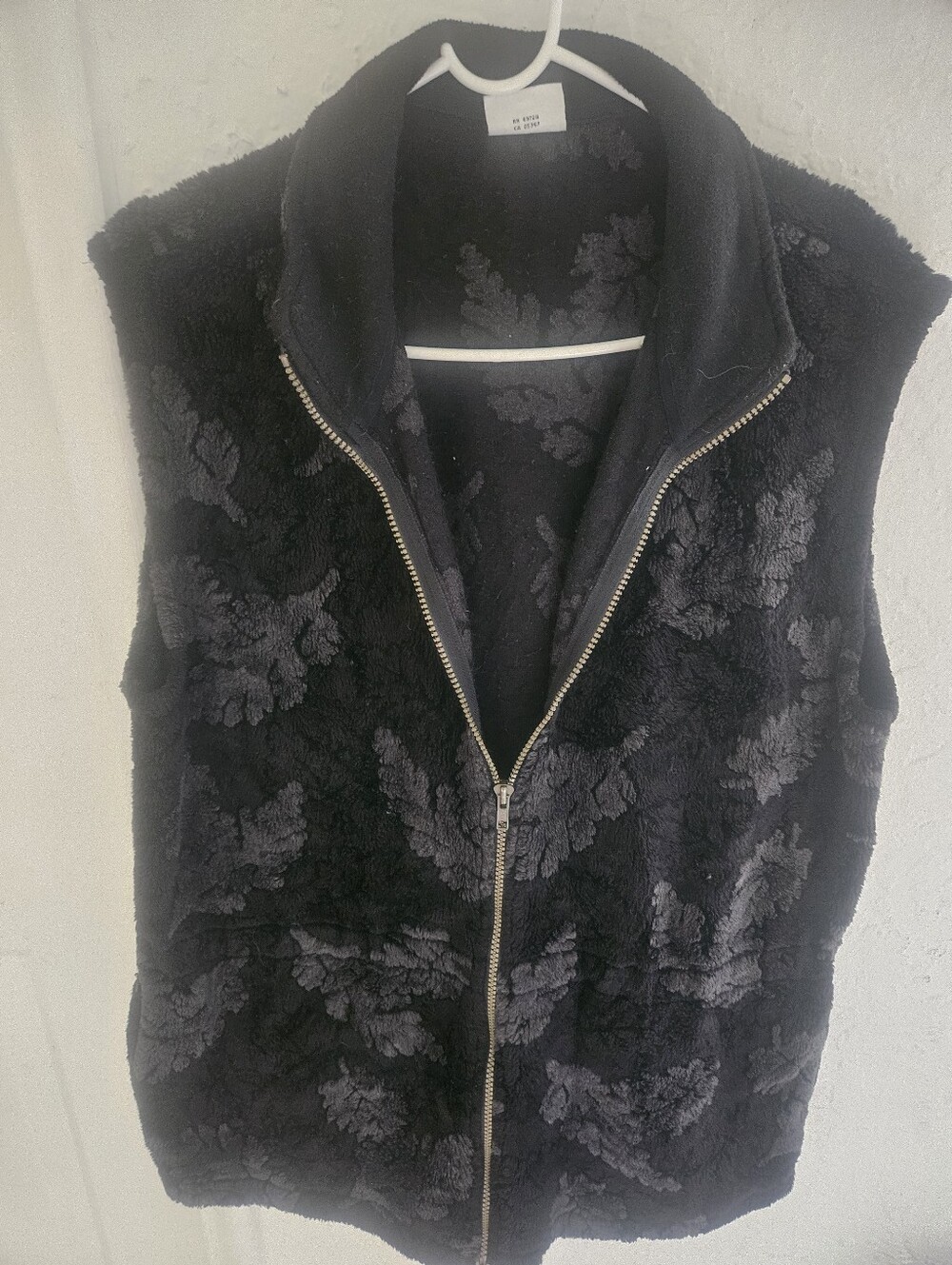 Vintage 90s Columbia Gorpcore Leaf Print Fleece Vest Black - Made in USA - Women